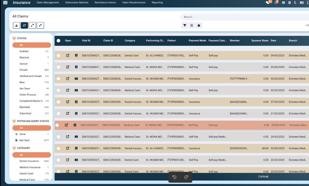 Shifaa HIMS Interface 3